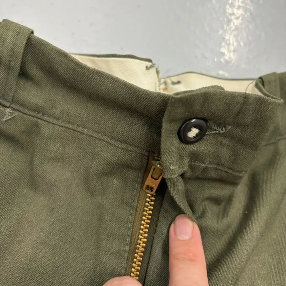 Vintage 60s Sears Green Sanforized Workwear Chinos 34x28